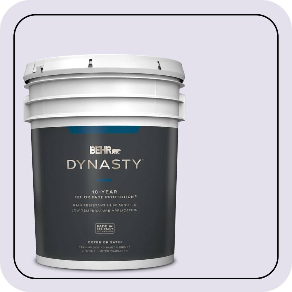 BEHR DYNASTY 5 gal. #650C-2 Powdery Mist Satin Enamel Exterior Stain-Blocking Paint & Primer
