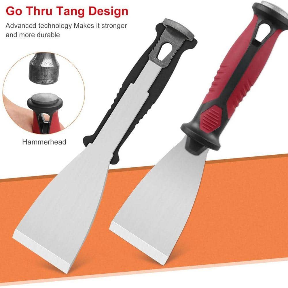 KIWDZFU 2.5 in and 3 in Stainless Steel Joint Taping Knife with Ergonomic Non-Slip Handle for Heavy Duty Scraping and Spreading (3)