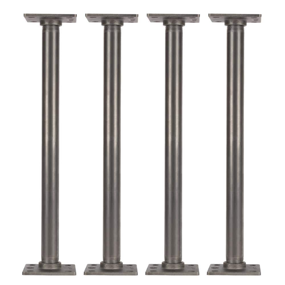 PIPE DECOR 1 in. x 1.5 ft. L Black Steel Pipe Square Flange Table Leg Kit (Set of 4) (1)