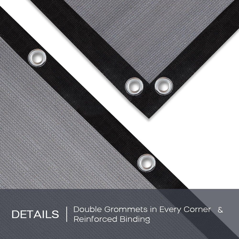 NVNOO 8 ft. x 12 ft. Fabric Sun Shade Cloth Privacy Screen with Grommets for Patio Garden Pergola, Gray (2)