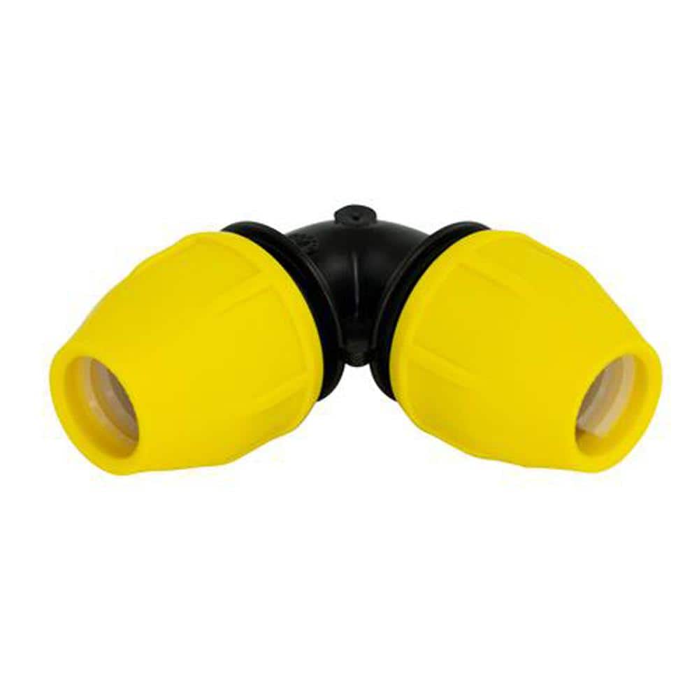HOME-FLEX 1/2 in. IPS DR 9.3 Underground Yellow Poly Gas Pipe 90-Degree Elbow (3)