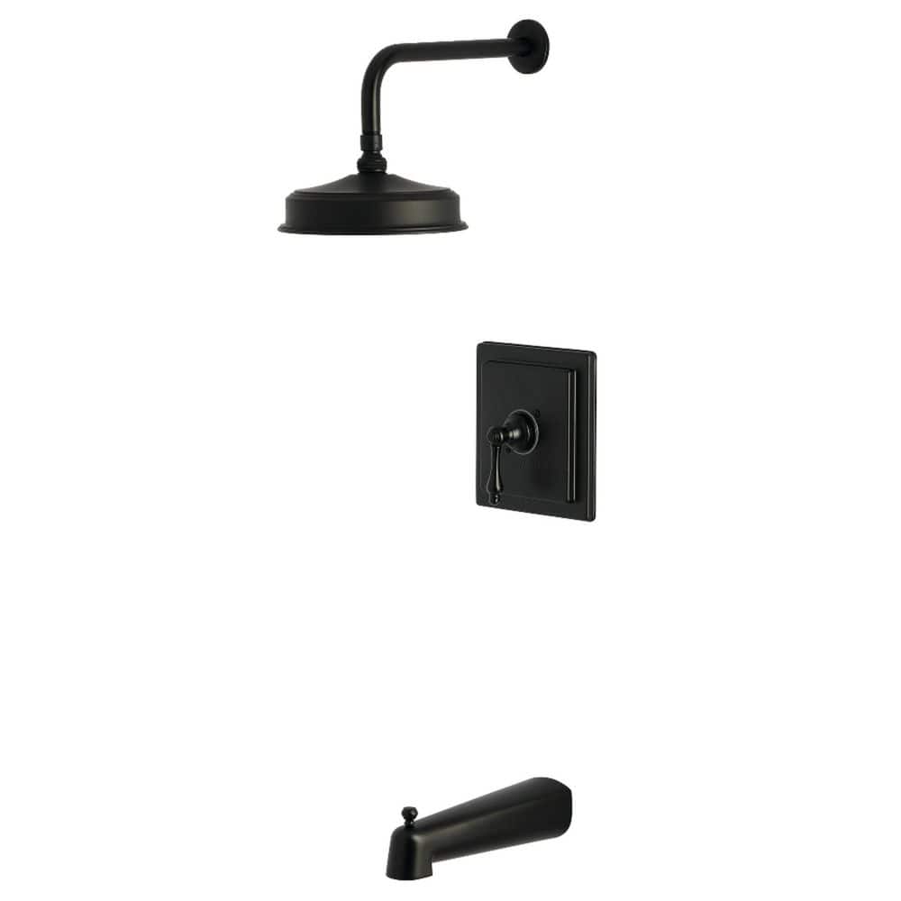 Kingston Brass Revival 1-Handle 1-Spray Tub and Shower Faucet 1.8 GPM in Matte Black (1)