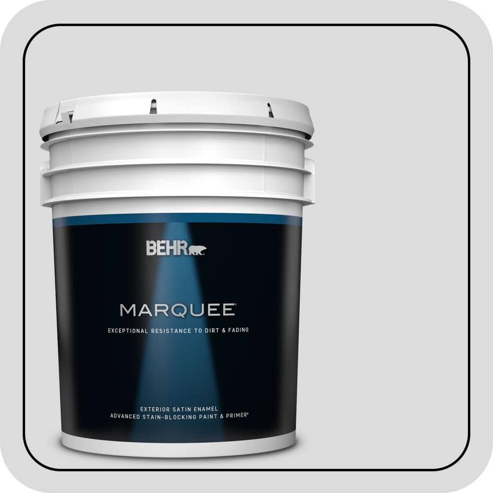 BEHR MARQUEE 5 gal. #N530-1 Pixel White Satin Enamel Exterior Paint & Primer