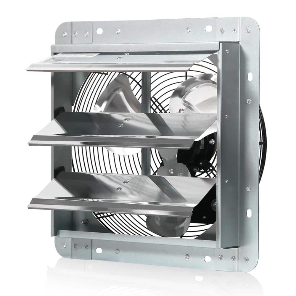 Angel Sar 12 in. 1800 CFM Silver Exhaust Fan Wall Mounted Electric Power Gable Mount Attic Fan