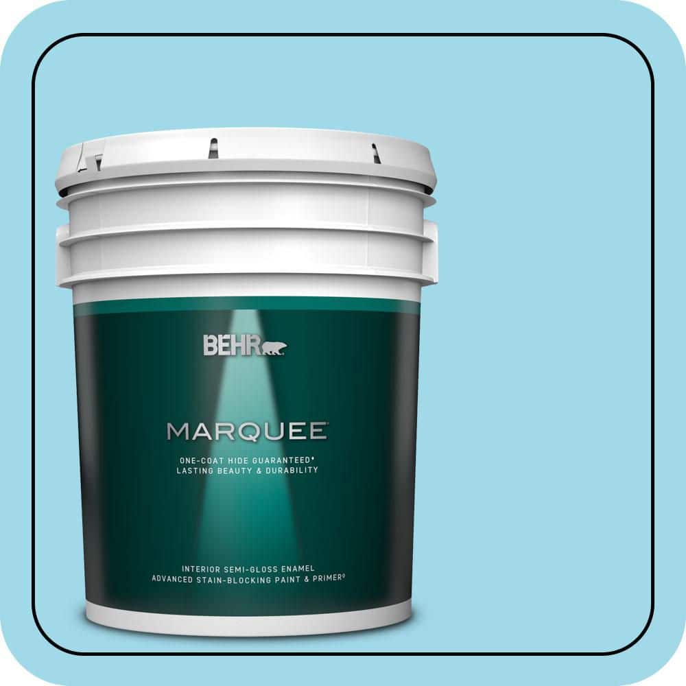 BEHR MARQUEE 5 gal. #520A-3 Nevada Sky Semi-Gloss Enamel Interior Paint & Primer