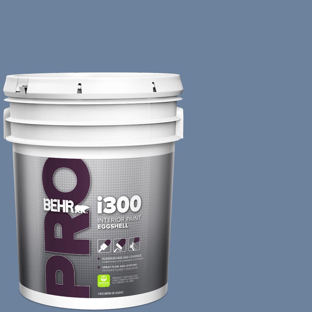 BEHR PRO 5 gal. #S530-5 Brisk Blue Eggshell Interior Paint
