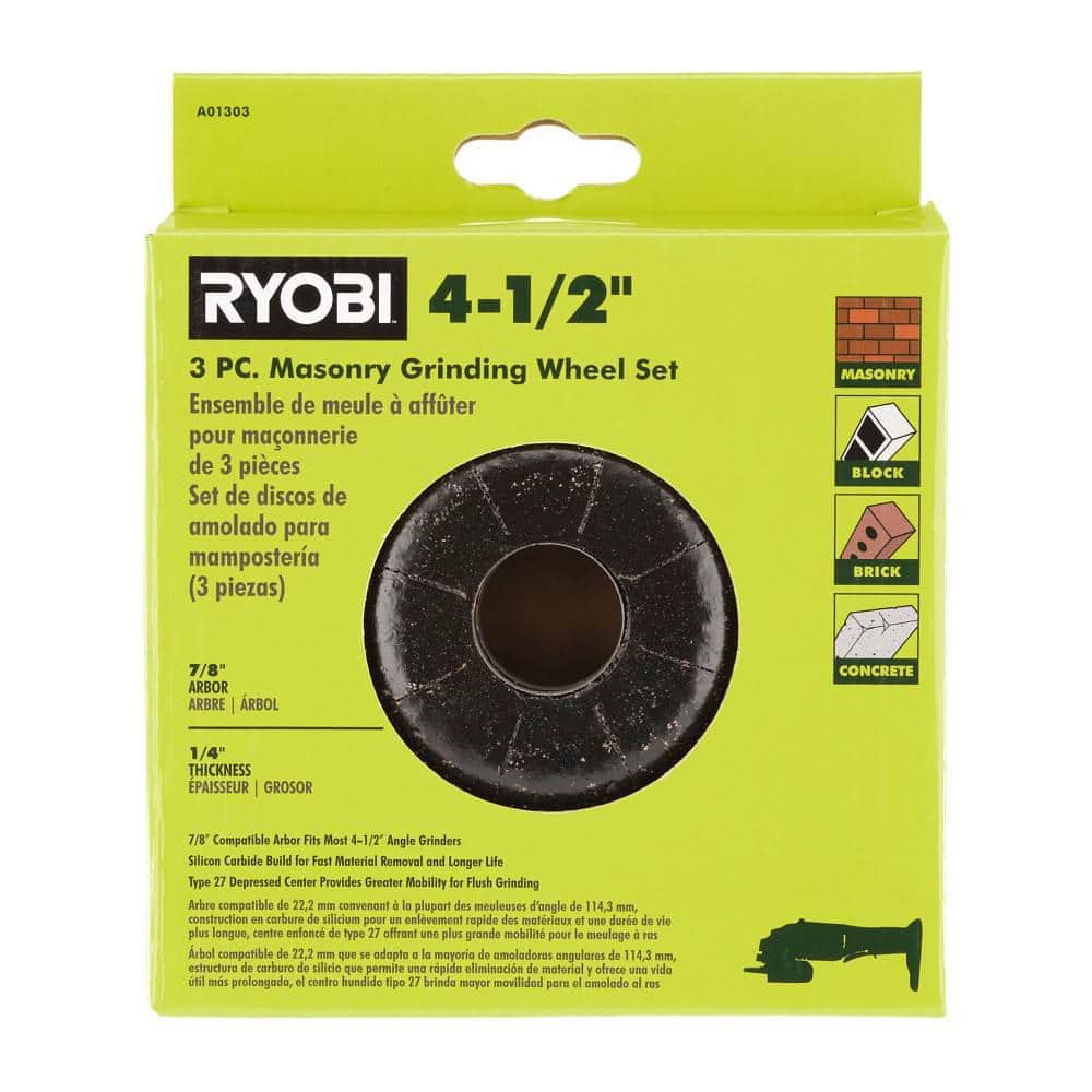 RYOBI 4-1/2 in. Masonry Grinding Wheel (3-Piece) (3)