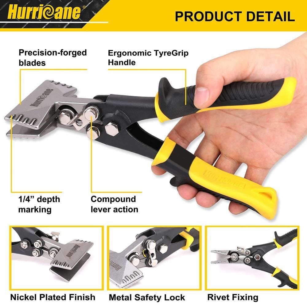 Angel Sar 3 in. Sheet Metal Hand Seamer, Straight Jaw Sheet Metal Bender Tools for Flattening Metal, Bending Pliers Gutter Guard (3)