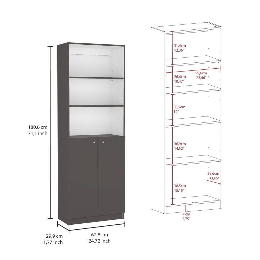 Tahanbath 11.80 in. W x 24.70 in. D x 71.10 in. H Multi-Colored Wood Freestanding Linen Cabinet with 2 Door in Gray/White (3)