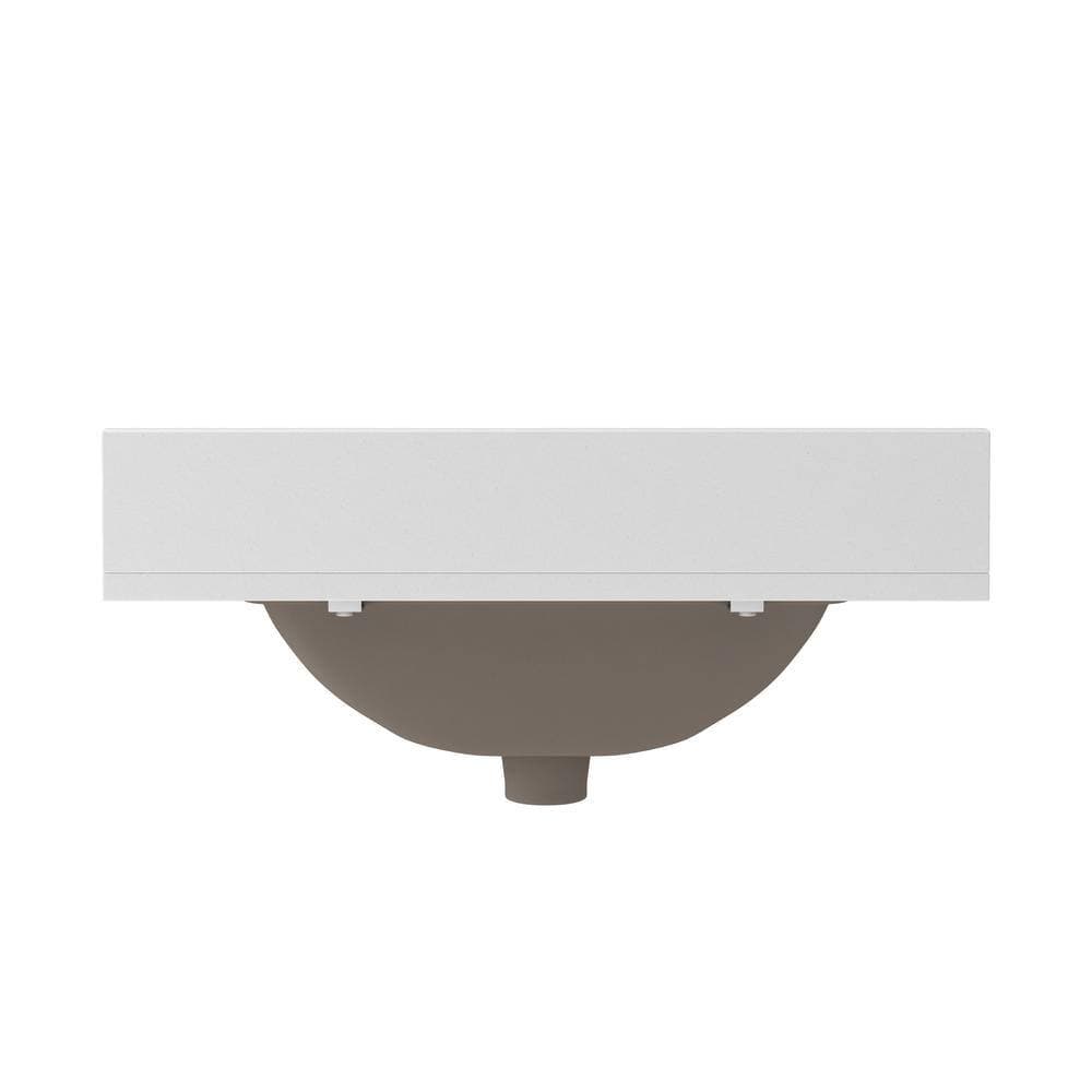 CRAFT + MAIN 25 in. W 22 in. D .75 in . H Engineered Quartz White Rectangular Single Sink Bath Vanity Top (3)
