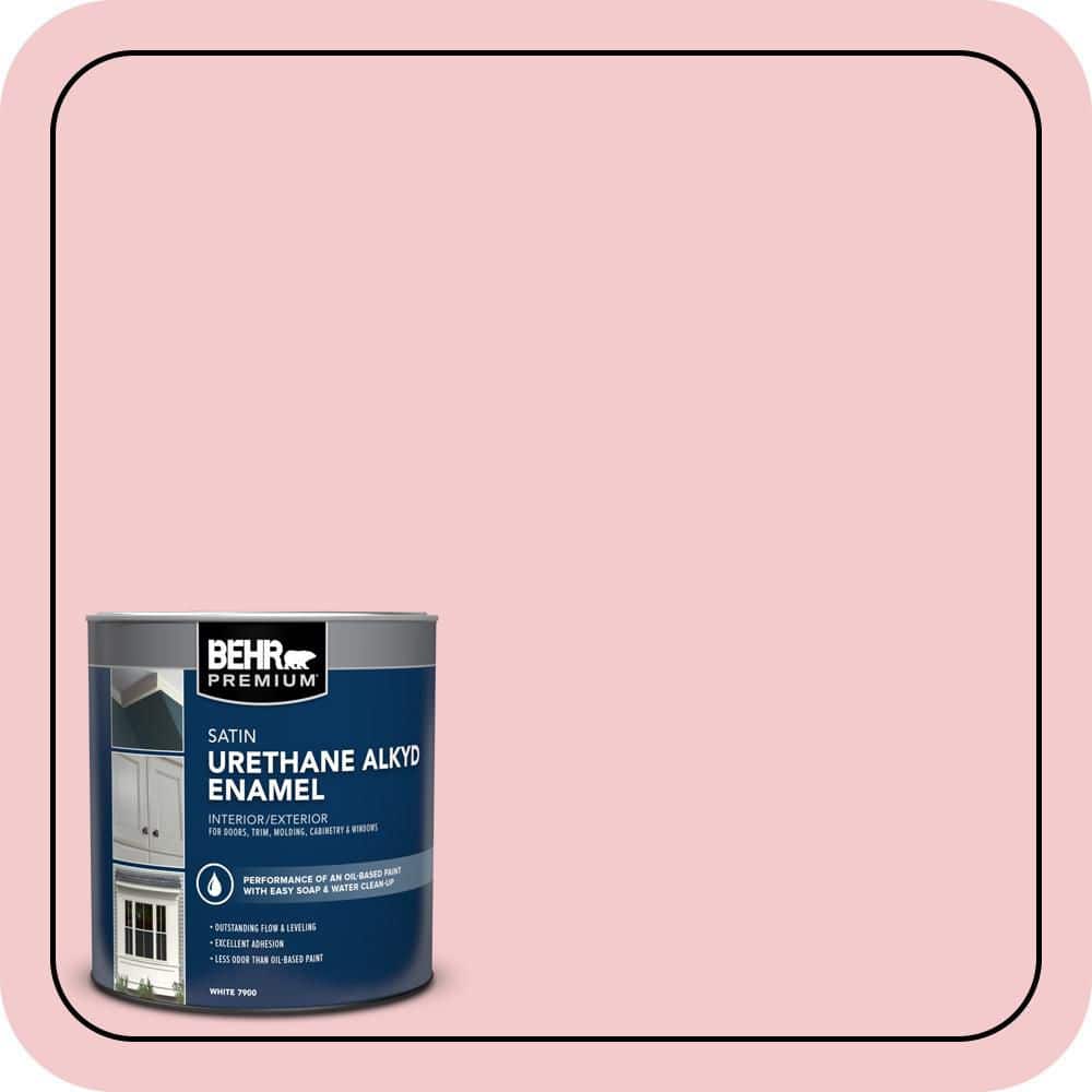 BEHR PREMIUM 1 qt. #P160-1 Angel Kiss Satin Enamel Urethane Alkyd Interior/Exterior Paint