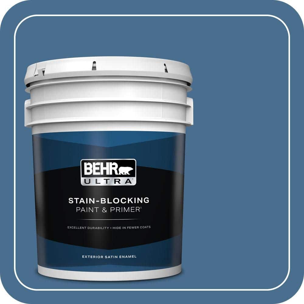 BEHR ULTRA 5 gal. #M510-5 Sailors Bay Satin Enamel Exterior Paint & Primer