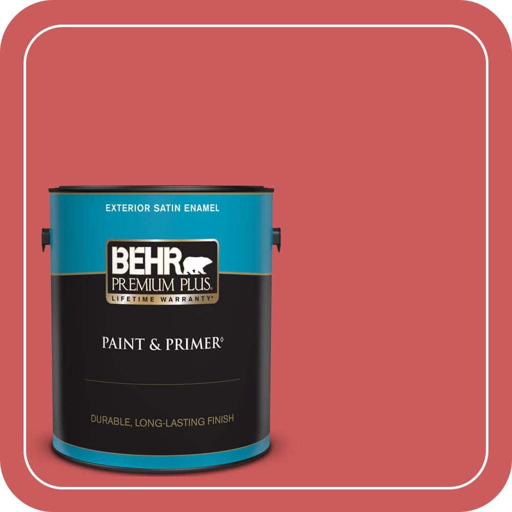 BEHR PREMIUM PLUS 1 gal. #P160-5 Pinkadelic Satin Enamel Exterior Paint & Primer