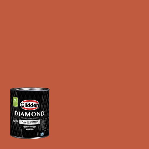 Glidden Diamond 1 qt. PPG1192-7 Tabasco Satin Interior Paint with Primer (2)