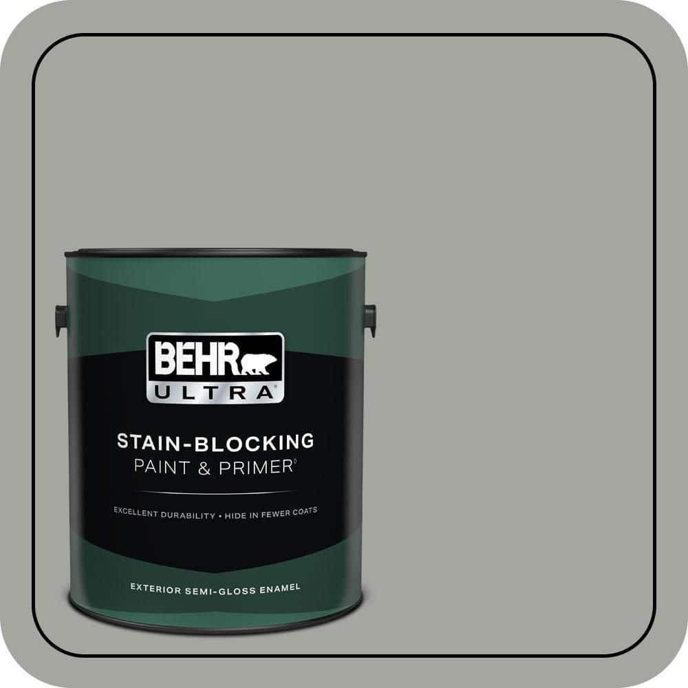 BEHR ULTRA 1 gal. #PPU24-18 Great Graphite Semi-Gloss Enamel Exterior Paint & Primer