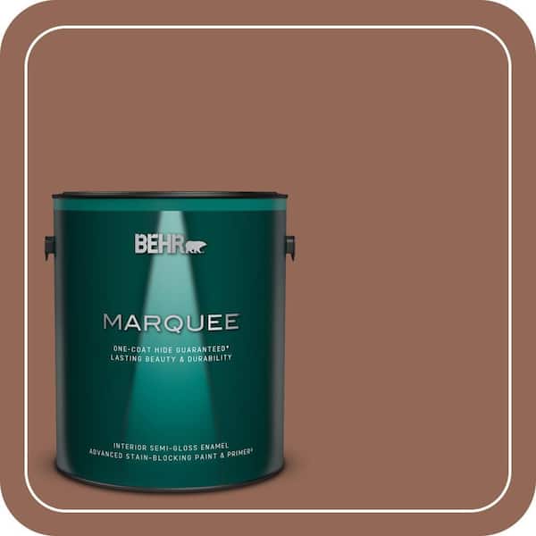 BEHR MARQUEE 1 gal. #S190-6 Rio Rust One-Coat Hide Semi-Gloss Enamel Interior Paint & Primer (2)