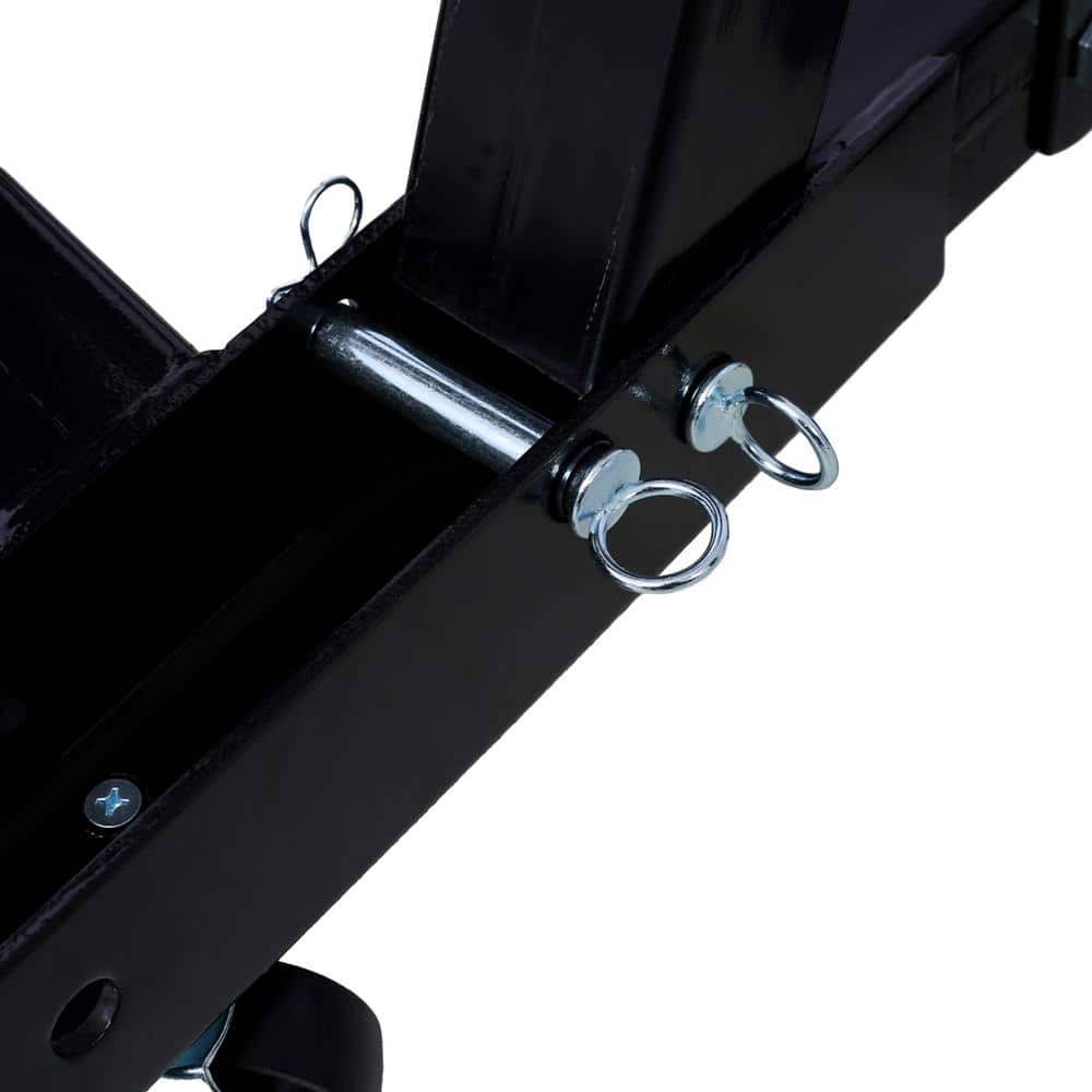 Unbranded Black 2-Ton Folding Engine Hoist Cherry Picker Shop Crane Hoist Lift, Heavy-Duty Steel with 6 Iron Caster Wheels (2)