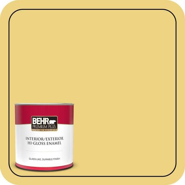BEHR PREMIUM PLUS #380D-4 Feather Gold Enamel Low Odor & Primer (4)