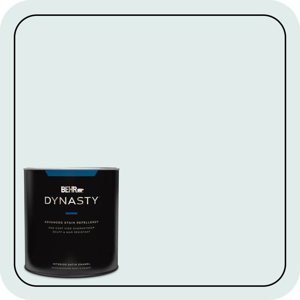 BEHR DYNASTY 1 qt. #500E-1 Cumulus Satin Enamel Interior Stain-Blocking Paint and Primer
