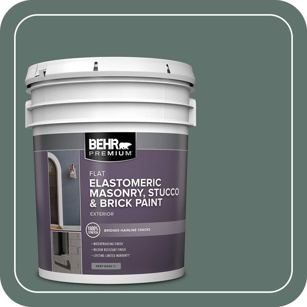 BEHR PREMIUM 5 gal. #PPU12-17 Cameroon Green Elastomeric Masonry, Stucco and Brick Exterior Paint (1)