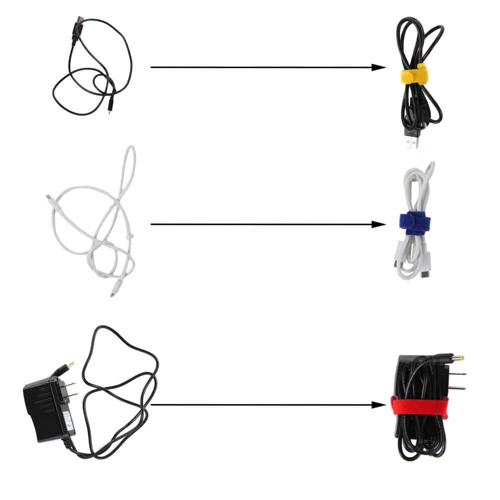 Stalwart 8 in. Reusable Cable Management Ties in Multi-Color (Set of 30) (3)