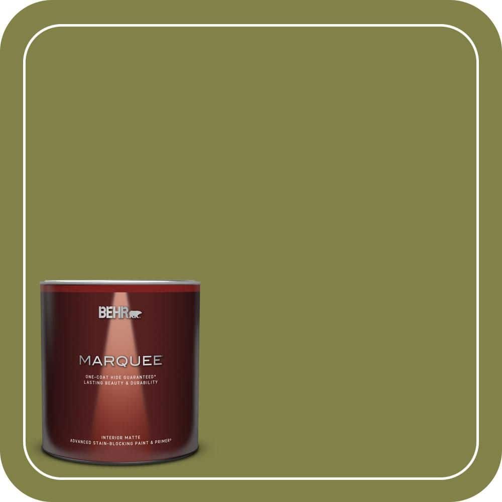 BEHR MARQUEE 1 Qt. #MQ6-61 Basil Chiffonade One-Coat Hide Matte Interior Paint & Primer