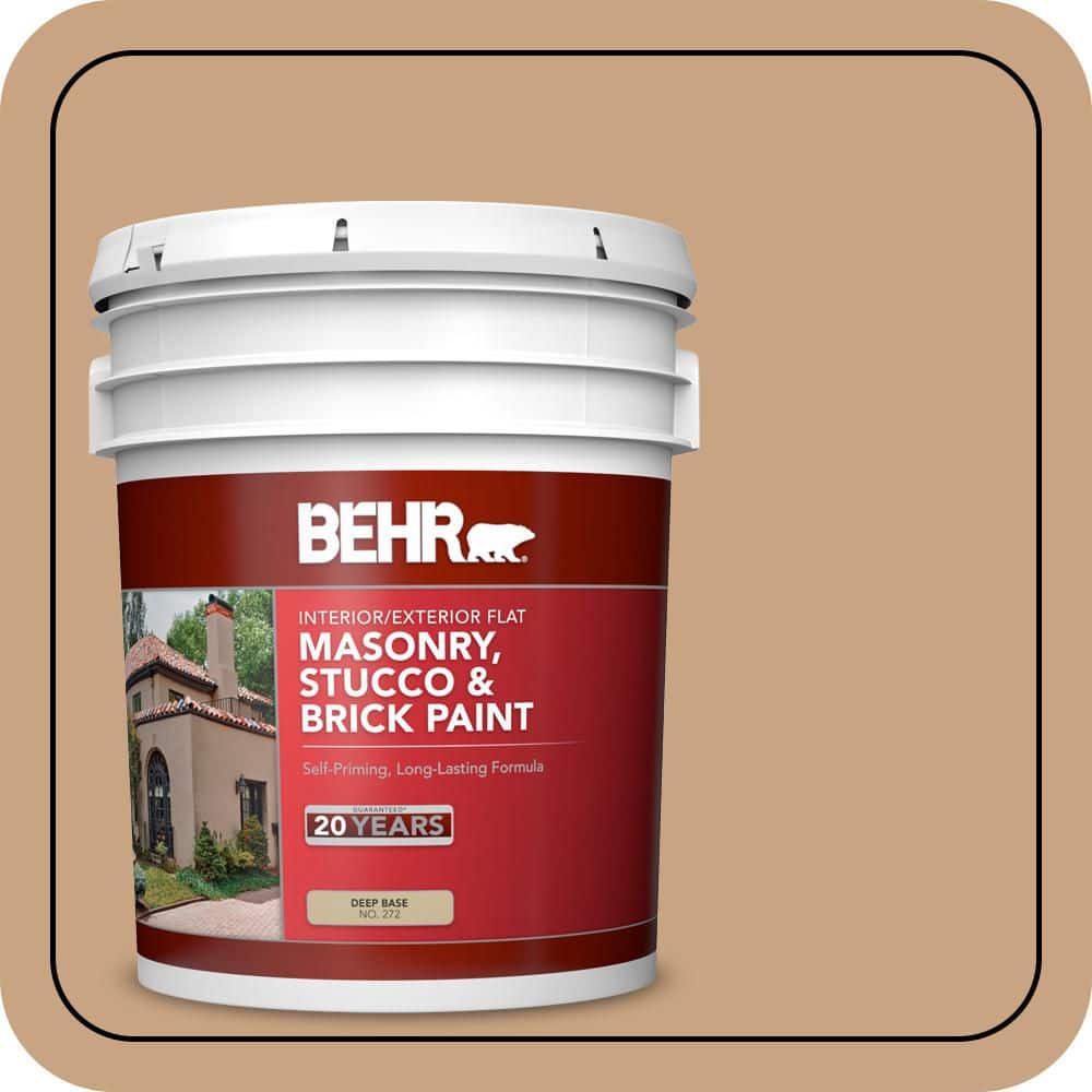 BEHR 5 gal. #S260-4 Pelican Tan Flat Interior/Exterior Masonry, Stucco and Brick Paint (1)