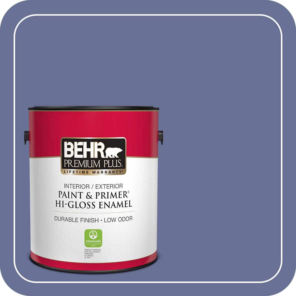 BEHR PREMIUM PLUS 1 gal. #620D-6 Royal Intrigue Hi-Gloss Enamel Interior/Exterior Paint & Primer
