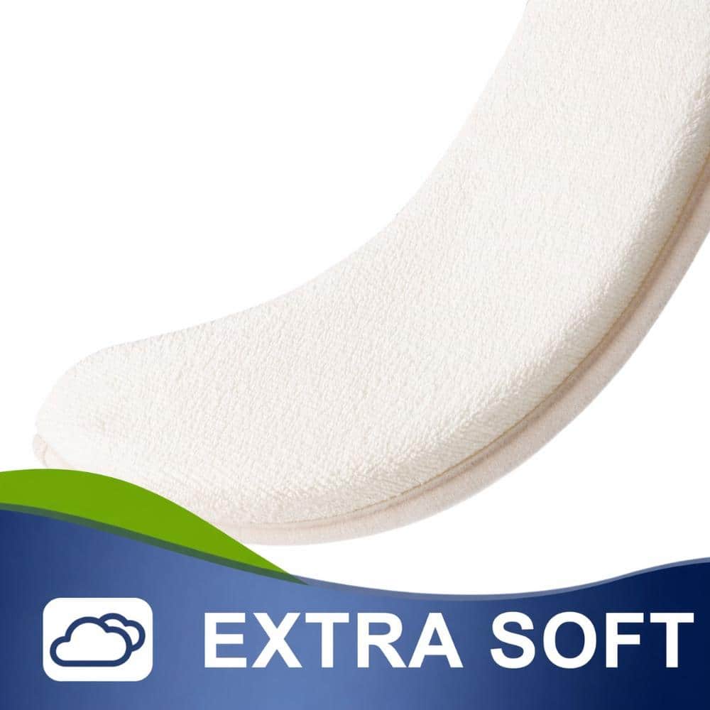Unbranded Soft Flannel Memory Foam Toilet Seat Cushion Covers with Self-Adhesive Installation, 2 Sets, White and Navy (3)