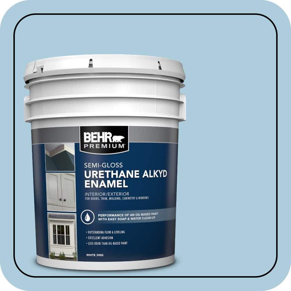 BEHR PREMIUM 5 gal. #M500-2 Early September Urethane Alkyd Semi-Gloss Enamel Interior/Exterior Paint