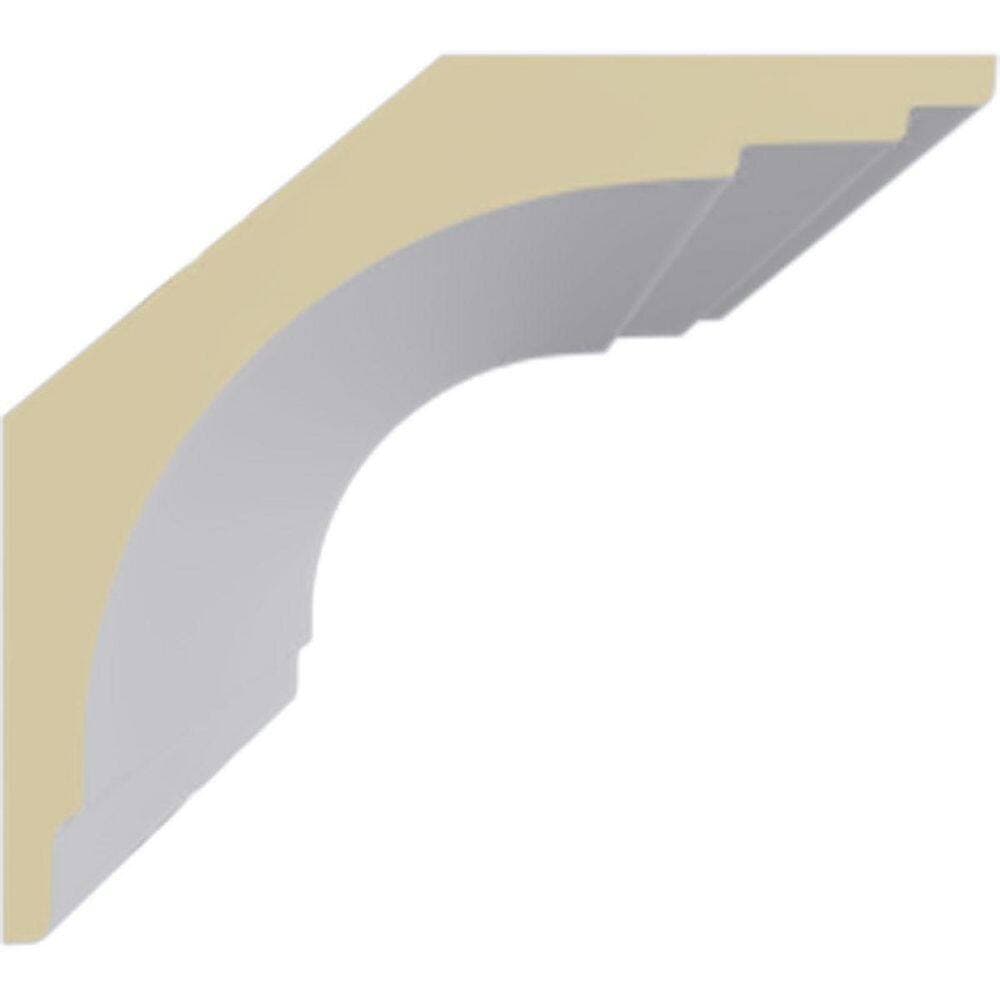 Ekena Millwork 4-1/4 in. H x 4-3/4 in. P x 6-3/8 in. F x 94-1/2 in. L Polyurethane Bradford Traditional Smooth Crown Moulding 12-Pack (3)