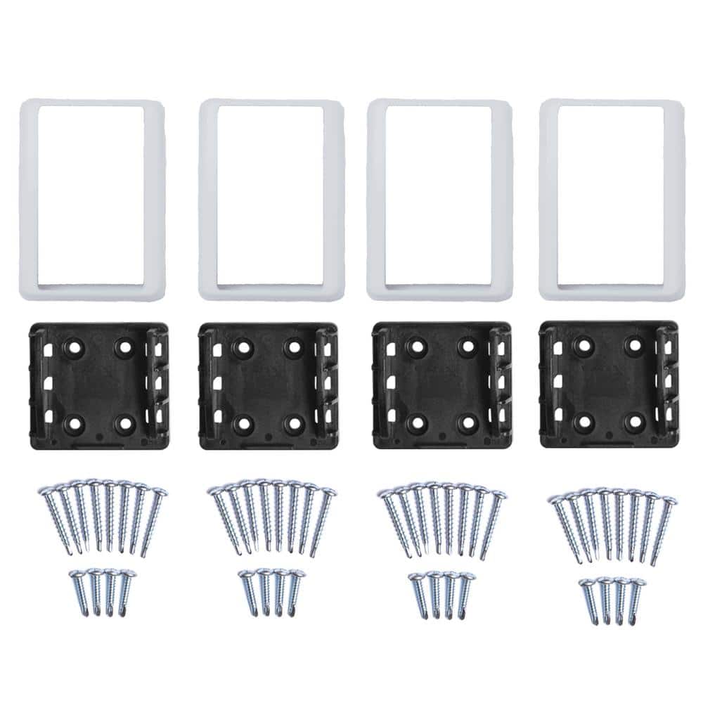 Weatherables Walton White Straight Railing Bracket Kit (4-Piece)