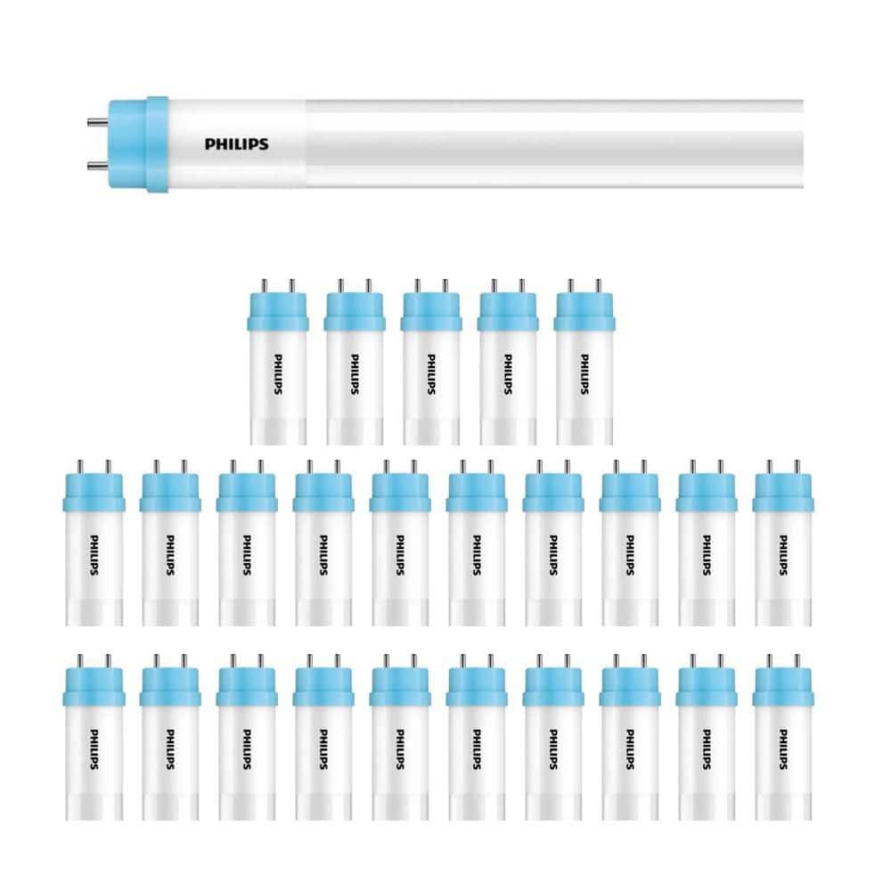 Philips 40-Watt Equivalent 4 ft. Linear Tube T12 G13 Base LED Light Bulb Daylight 5000K (25-Pack)