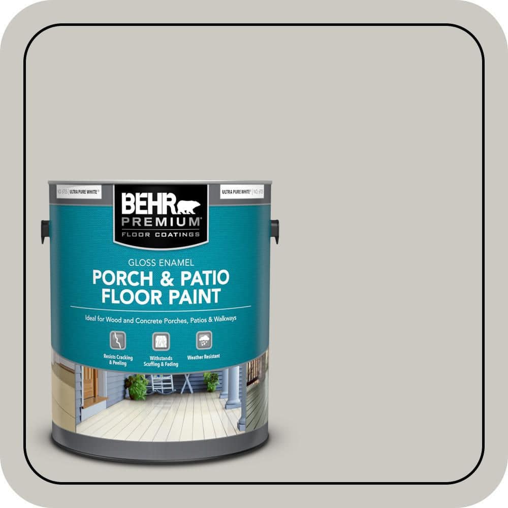 BEHR PREMIUM 1 gal. #MS-79 Silver Gray Pebble Gloss Enamel Interior/Exterior Porch and Patio Floor Paint