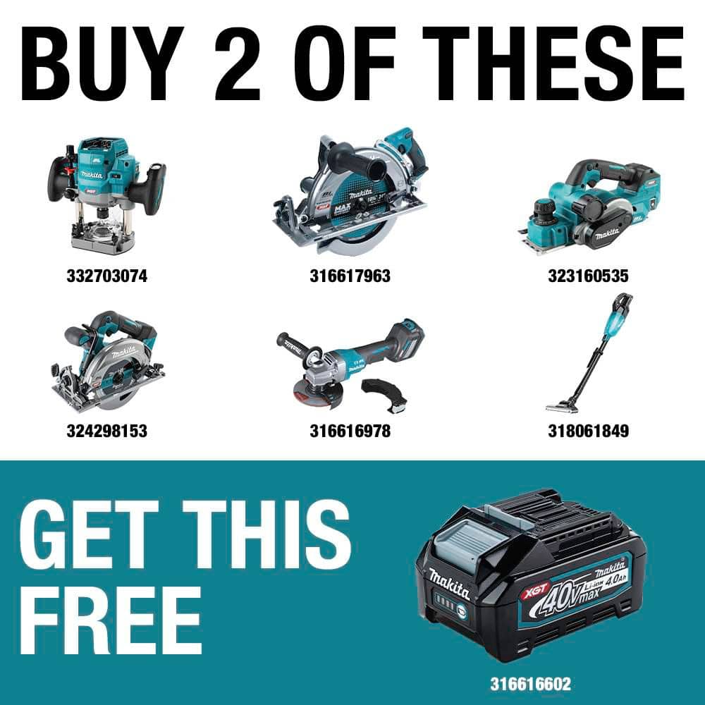 Makita 40V max XGT Brushless Cordless 2-1/4 Maximum HP Plunge Router (Tool Only) (2)