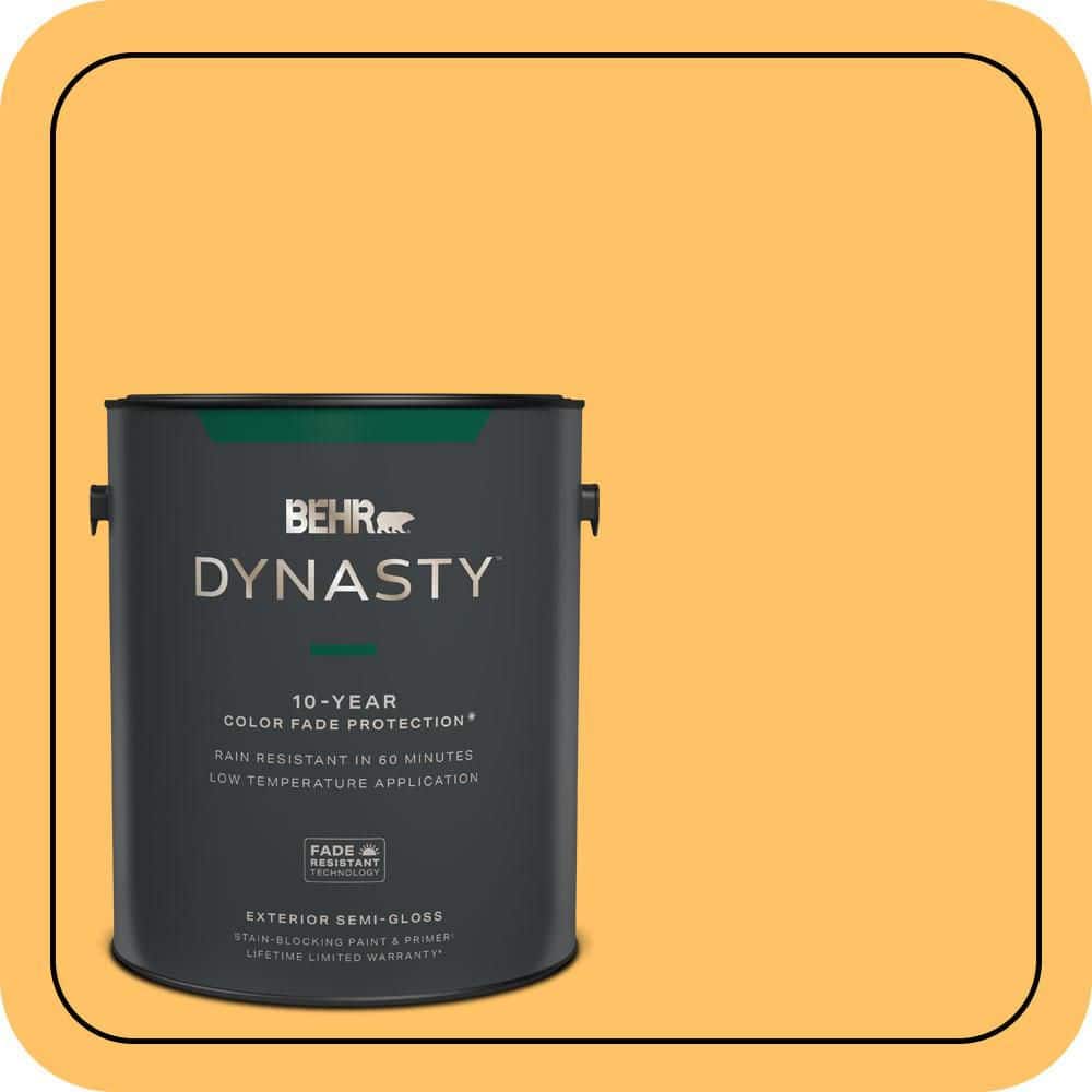 BEHR DYNASTY 1 gal. #PPU6-06 Honey Locust Semi-Gloss Enamel Exterior Stain-Blocking Paint & Primer