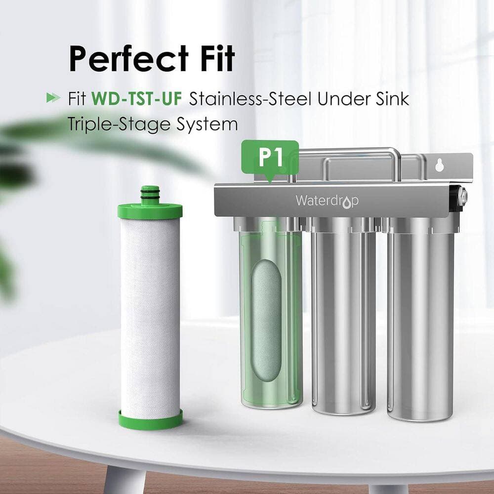 Waterdrop WD-P1 Under Sink PP Water Filter, Replacement for WD-TST-UF Ultra-Filtration Under Sink Water Filter System, 1 Pack (3)