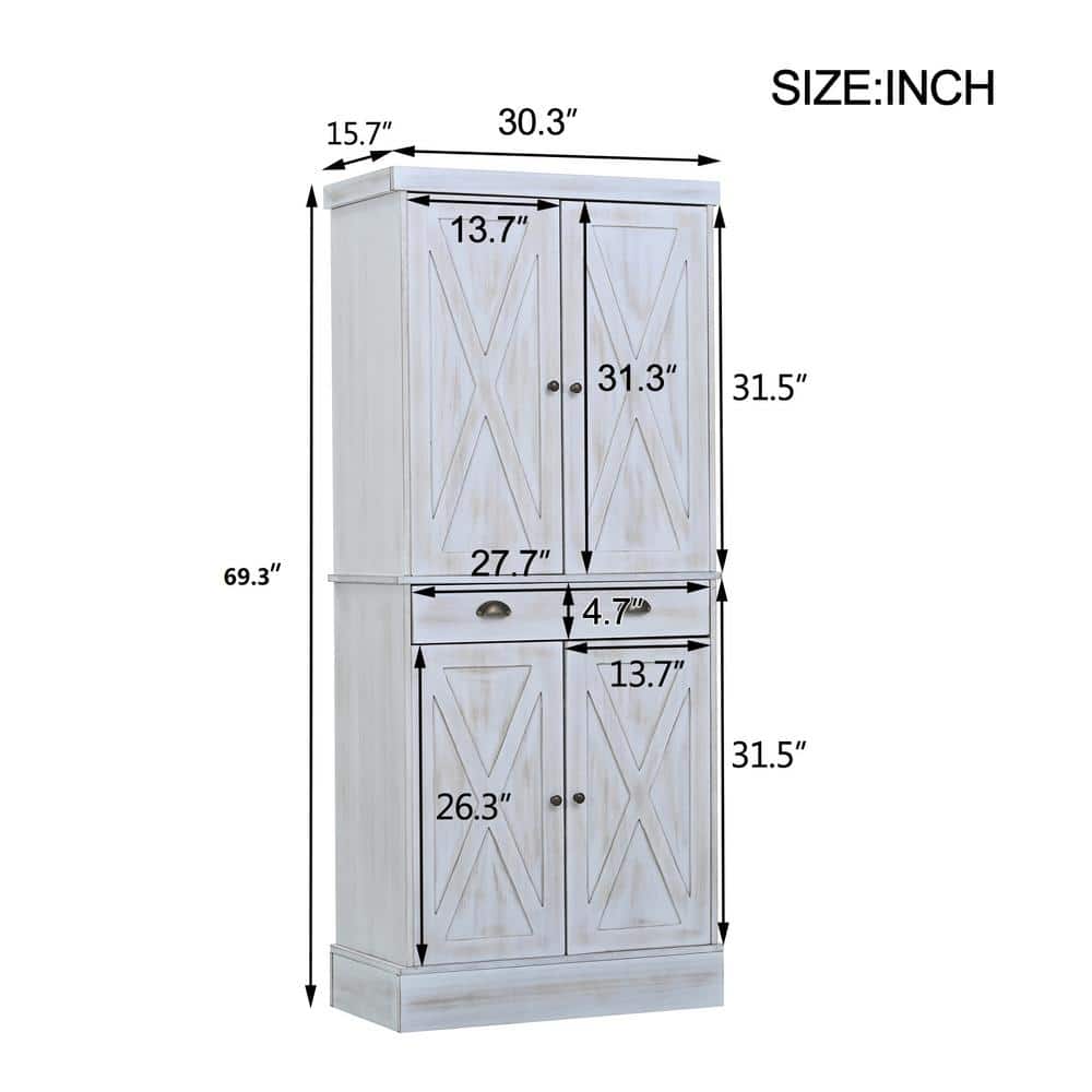 Unbranded 30.3 in. W x 15.7 in. D x 69.3 in. H Beige Linen Cabinet Sideboard Storage Cabinet for Living room, Bathroom (2)