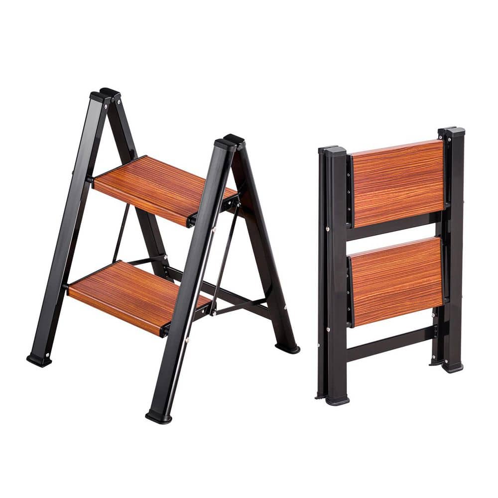 SKYSHALO 2 Step Ladder, Folding Step Stool with Wide Anti-Slip Pedal and Comfort Handgrip, Lightweight 330 lbs., 2025 Update
