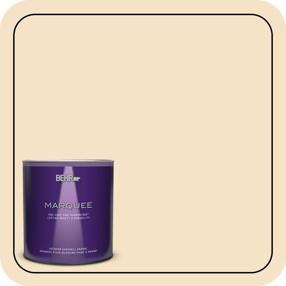 BEHR MARQUEE 1 qt. #PPU6-10 Cream Puff Eggshell Enamel Interior Paint & Primer