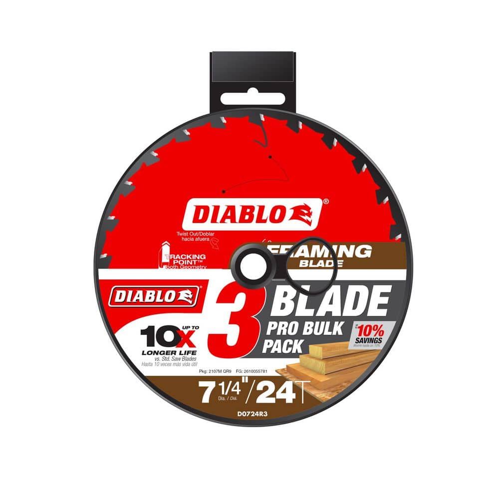 DIABLO 7-1/4 in. x 24-Tooth Tracking Point Framing Circular Saw Blade for Wood (3-Pack) (4)