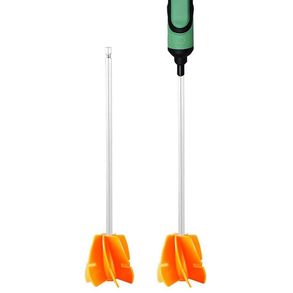 KIWDZFU Multipurpose Paint Stirrer Drill Attachment with 1/4 Hex Shank for Mixing Resin, Epoxy, Paint, and Liquids (1)