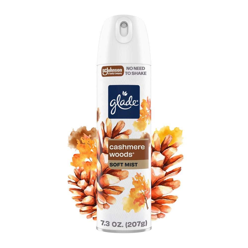 SC Johnson 7. 3oz. Glade Odor Fighting Soft Mist Air Freshener Room Spray, Cashmere Woods