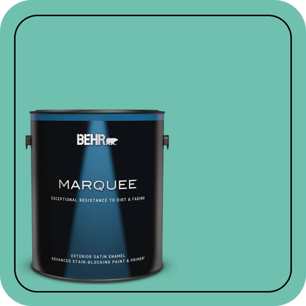 BEHR MARQUEE 1 gal. #P440-4 March Aquamarine Satin Enamel Exterior Paint & Primer