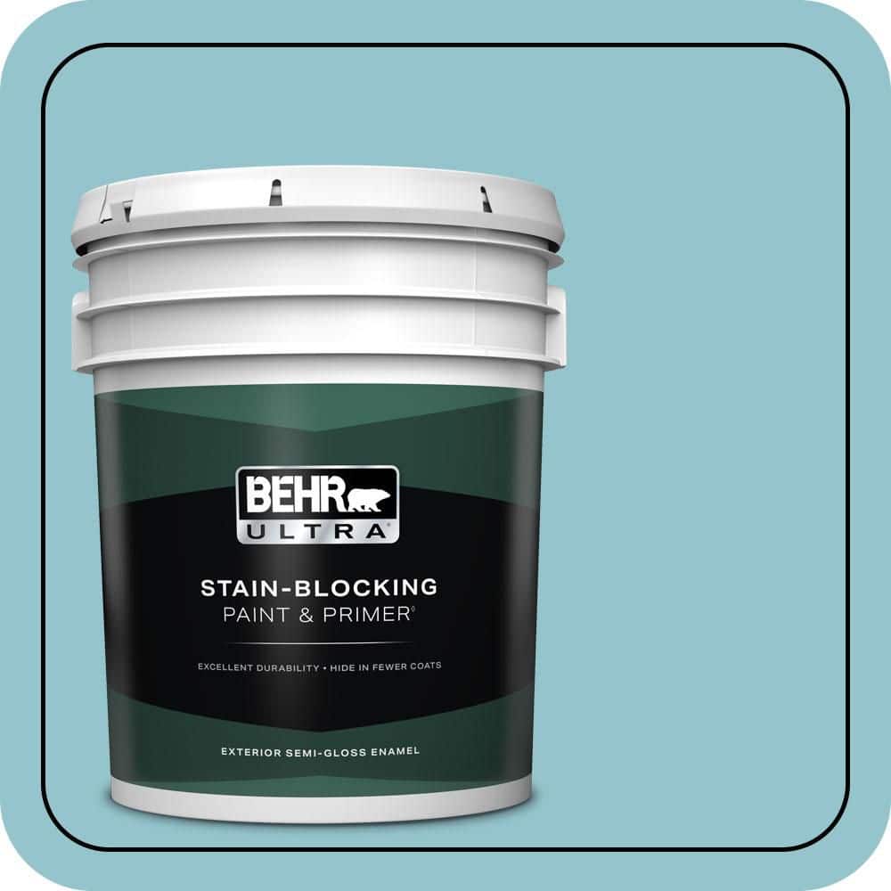 BEHR ULTRA 5 gal. #520E-3 Velvet Morning Semi-Gloss Enamel Exterior Paint & Primer