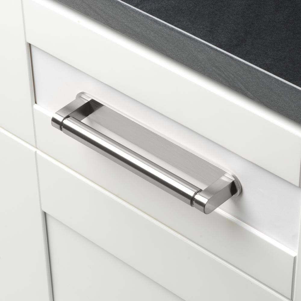 GLIDERITE 7-1/4 in. Rounded Cabinet Backplate 6-1/4 in. Center to Center, 7343-160-SN (2)
