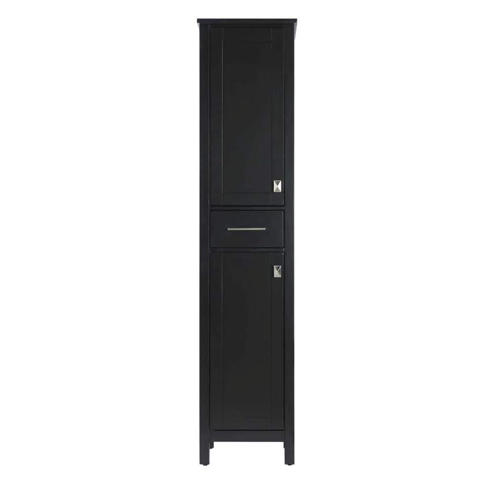 TIMELESS HOME 18 in. W x 72 in. D x in. H Black Freestanding Linen Cabinet (1)
