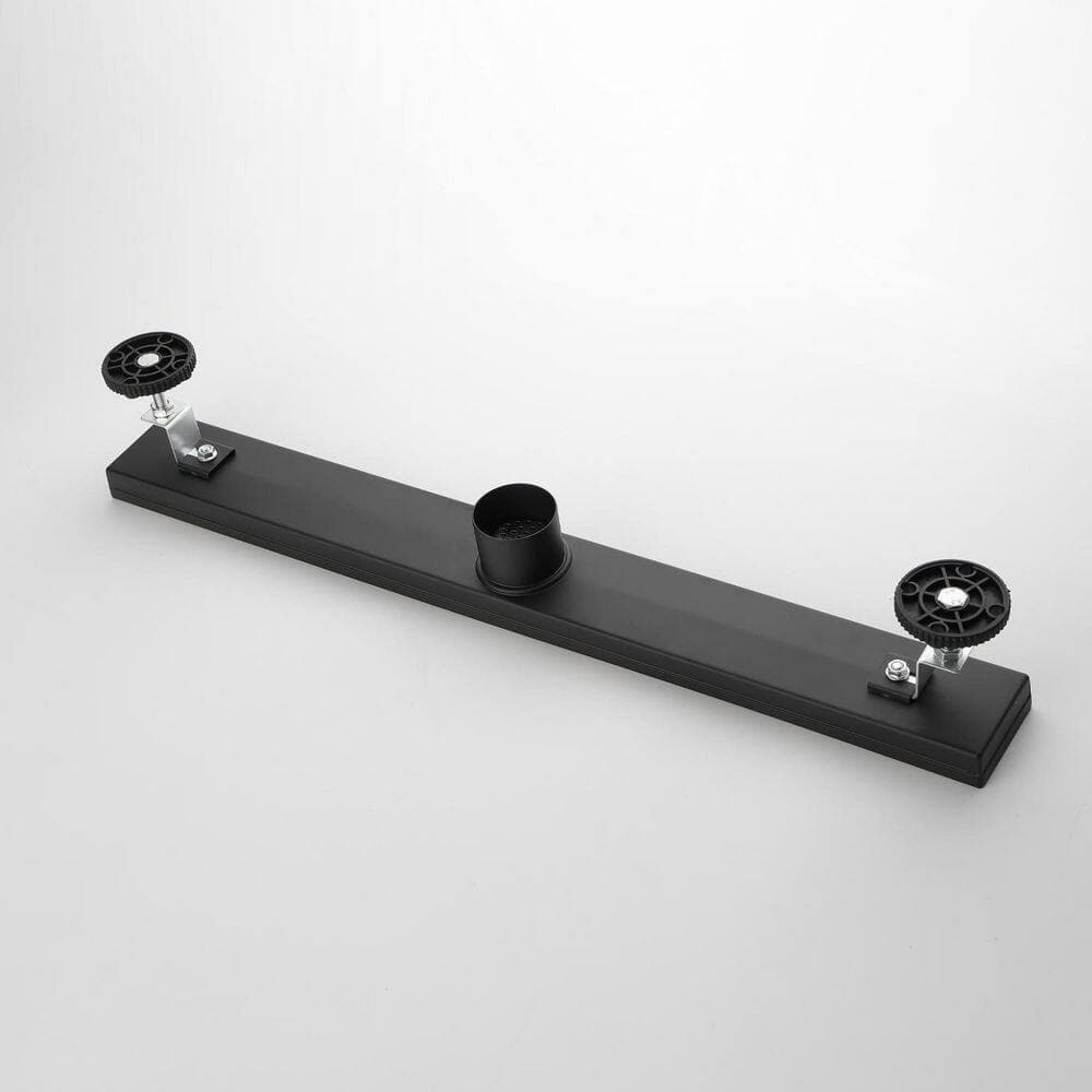 Satico 27.8 in. Linear Shower Drain with Leveling Feet and Flange in Matte Black (2)