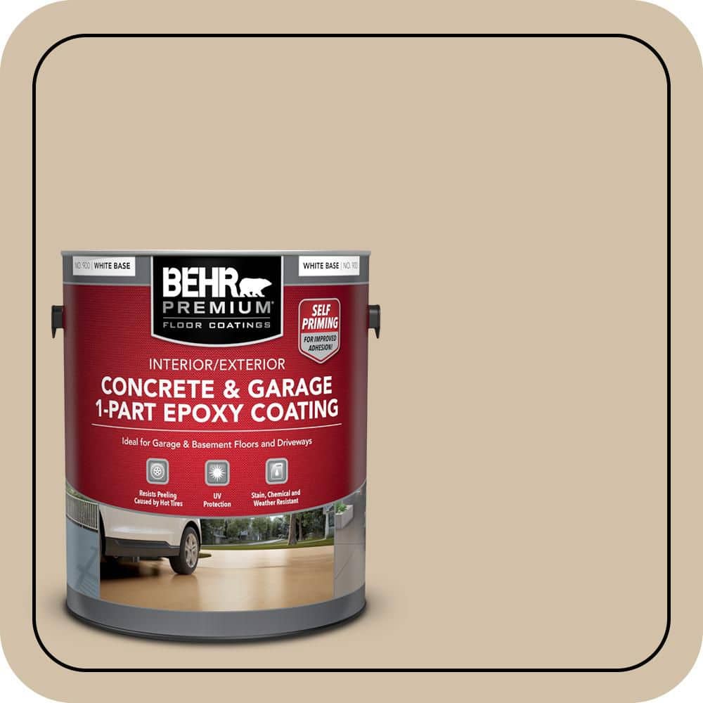 BEHR PREMIUM #PPU7-08 Self-Priming 1-Part Epoxy Satin Interior/Exterior Concrete and Garage Floor Paint (1)