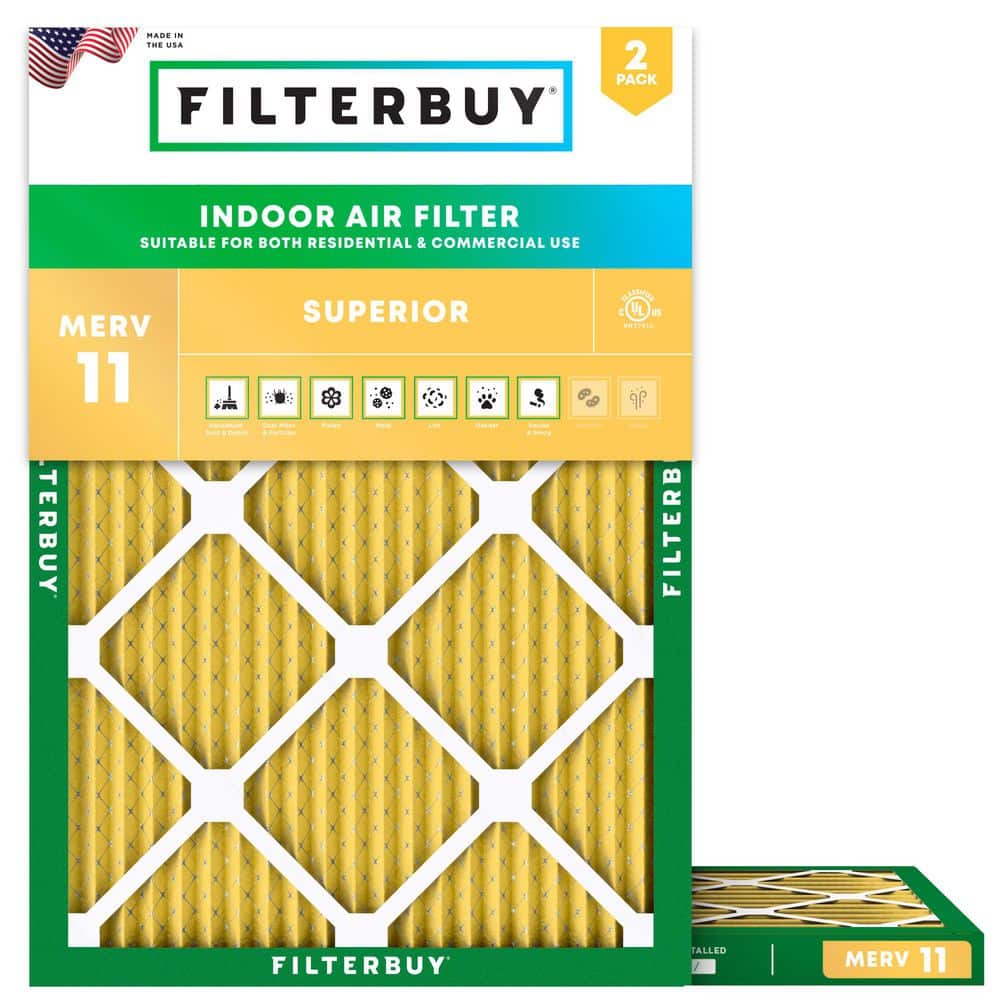 Filterbuy 19.75 in. x 21.5 in. x 1 in. MERV 11 (FPR 7) Allergen Defense Pleated HVAC AC Furnace Air Filters Replacement (2-Pack)